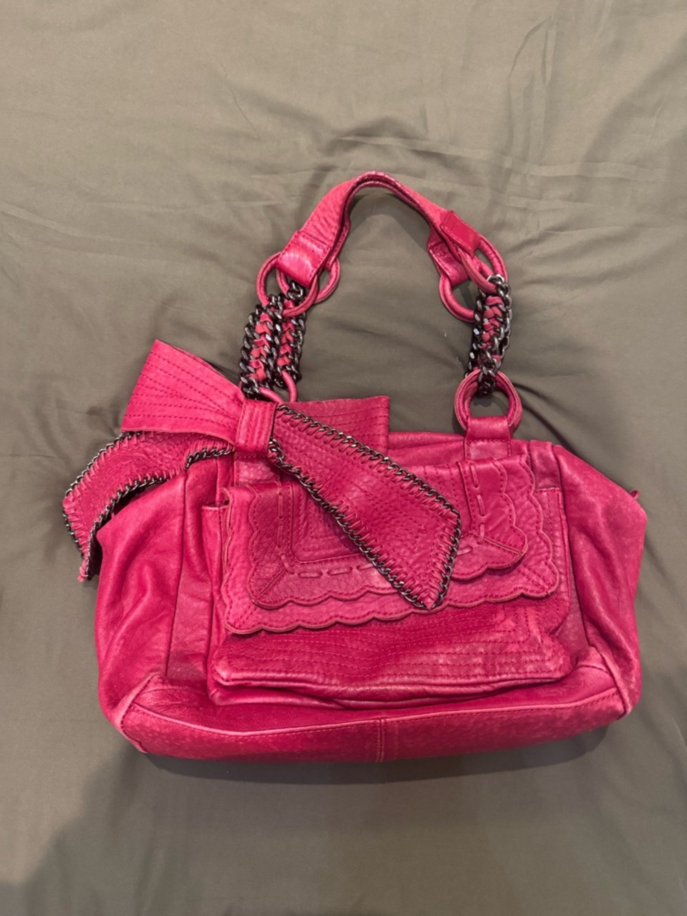 Vince Camuto Red Bow-Accent Shoulder Bag
